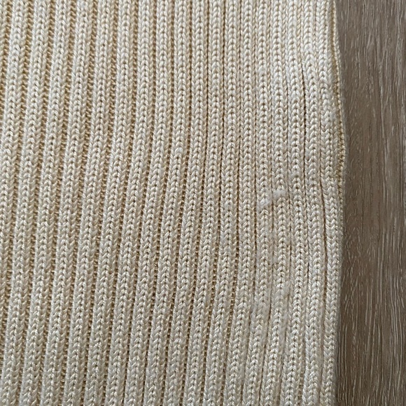 Women’s Made in Italy Cream Ribbed Knit Short Sleeve button Down Top - Picture 2 of 6